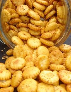 some fried food is in a glass bowl