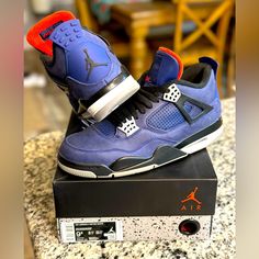 Jordan 4 Winterized; 9.5 Men; In Perfect Condition. Jordan Blue, Shoes Jordan, Jordans For Men, Jordan Shoes, Mens Shoes Sneakers, Men's Shoes, Jordan, Shoes Sneakers, Color Blue