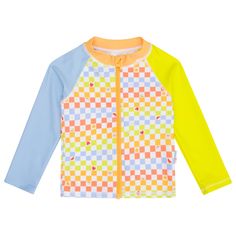 Kid long sleeve rash guard swim shirt with zipper and UPF 50+ UV sun protection. Zip swim jacket. Shirt With Zipper, Upf Clothing, Swim Shirt, Rash Guard Women, Swim Shirts, Rash Guard, Upf 50, Sun Protection, Baby Clothes