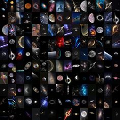 an image of many different planets in the sky