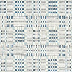 a blue and white checkered pattern on fabric