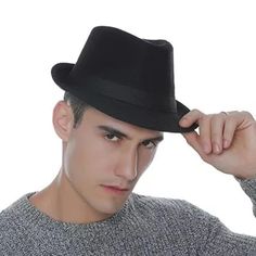 PRICES MAY VARY. >Material: Polyester felt.Pull-on closure >Color:Dark Gray,Black,Light Gray.Size: 55-57cm/21.7-22.4in.Free size,fits most men and women.Please check the size before purchasing >Classic&Fashion Style:Gentleman hat,elegant,with fabric belt,short upturned brim,classic style,cloche bucket shape,bucket fedora hat >Occasions.Designed for most weather,spring,autumn,winter.Suitable for most casual and formal occasions,1920s or 1950s vintage costume tea party,church, wedding,cocktail par Affordable Classic White Fedora, Mens Felt Hat, Mens Beach Hats, Gentleman Hat, Mens Cowboy Hats, Wedding Cocktail Party, Jazz Hat, Fedora Hat Men, Womens Fedora