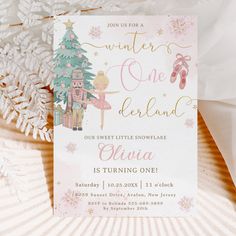 Create your own Invitation | Zazzle Winter Onederland Sheet Cake, Winter Wonderland Theme Birthday Party, Pastel Nutcracker Birthday, Sweet One Valentines First Birthday, First Birthday Girl Winter Onederland, Girl 1st Birthday Party Ideas Winter, First Birthday Winter Onederland, 1st Birthday Girl December