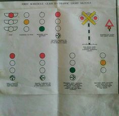 a paper bag with instructions on how to use the lights for traffic signals and directions