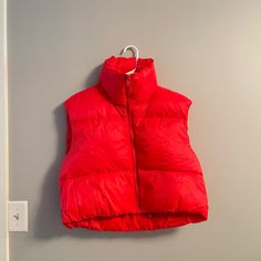 Cropped Fit, Never Worn. Size Large Amazon Jackets, Red Puffer Vest, Red Puffer, Puffer Vest, Puffer, Jackets & Coats, Jackets For Women, Red, Women Shopping