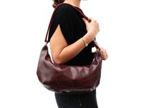 Wine Medium Topstitch Hobo Bag Leather Bags With Contrast Stitching For Everyday, Everyday Bags With Contrast Stitching, Leather Travel Bag With Contrast Stitching, Burgundy Hobo Bag With Zipper Closure, Everyday Burgundy Hobo Bag With Zipper Closure, Burgundy Hobo Bag With Zipper For Everyday Use, Rectangular Bags With Contrast Stitching For Everyday Use, Leather Hobo Clutch For Errands, Small Makeup Bag