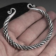 Aes Sedai, Seascape Quilts, 5 Braid, Silver Kada, Norse Design, Historical Viking, Silver Bracelet Designs, Arm Ring, Viking Braids