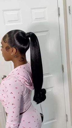 Double Frontal Ponytail, Blonde Hair Red Lips, Frontal Ponytail, Slick Ponytail, Barbie Hairstyle, Black Hair Updo Hairstyles, High Ponytail Hairstyles, Weave Ponytail Hairstyles, Braided Hairstyles For Black Women Cornrows