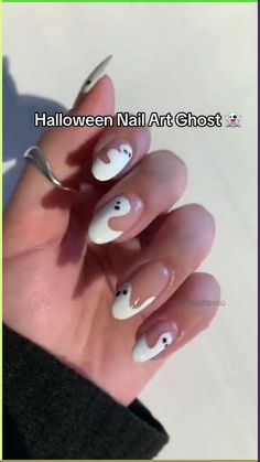 Get into the Halloween spirit with our Ghost Nail Art Tutorial. Create spooky and stylish nails that will haunt everyone's dreams! 👻💅 Ghost Nail Art, Ghost Nail, Nail Designs For Short Nails, Halloween Nails Diy, Nail Art Halloween, Designs For Short Nails, Cute Halloween Nails