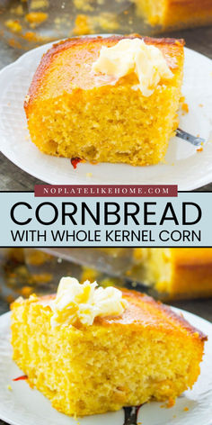 Add this Cornbread with Whole Kernel Corn to your simple Thanksgiving dinner menu ideas! This homemade cornbread is a little sweet, moist, and delicious. It makes an easy Thanksgiving side dish! Sweet Cornbread Recipe, Cornmeal Recipes, Best Cornbread Recipe, Cornbread Cake, Cornbread With Corn, Cornbread Recipe Sweet, Delicious Cornbread, Moist Cornbread, Honey Cornbread