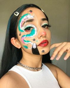 Themermaidscales Makeup, Krutika Makeup, The Mermaid Scales, Eye Face Painting, Makeup Ide, Makeup Drawing, Makeup Face Charts, Face Paint Makeup, Face Art Makeup