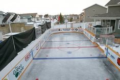 an outdoor ice rink is shown in this image with the caption canadian backyards