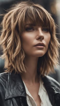 Mid Shag Haircut, Side Part Shag Haircut, Medium Shag Haircuts For Fine Hair, Shaggy Bob For Fine Hair Over 50, Mid Length Shag Haircut, Mid Length Haircut For Fine Hair, Shag Haircuts For Fine Hair, Mid Length Shag, Shaggy Mullet