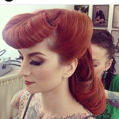 Pinup hairstyle! Psychobilly Girl, Betty Bangs, Vintage Hairstyles Tutorial, 50 Hair