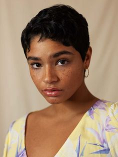 2023 Haircuts, Girls Pixie Cut, Aiyana Lewis, Super Short Pixie Cuts, Super Short Haircuts, Curly Pixie Haircuts, Natural Curly Hair Cuts, Chic Short Hair, Natural Hair Short Cuts