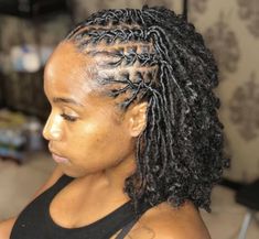 Twisted Back Loc Styles, Locs Hairstyles Cornrows, Short Women Loc Styles, Homecoming Hairstyles Dreads, Loc Styles Cornrows, Loc Hairstyles For Short Starter Locs, Dreadlock Cornrows Women, Up Do Styles For Locs, Barrel Twist On Microlocs