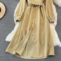 Materials: other Size: one size Color: khaki, apricot, black Shirt Skirt, Color Khaki, Single Breasted, Apricot, Skirt, Quick Saves, Black, Color