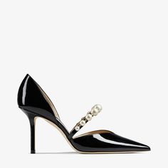 Aurelie 85 Jimmy Choo Aurelie, Wedding High Heels, Pointed Pumps, Designer Pumps, Pearl Leather, Patent Leather Pumps, Moda Vintage, Footwear Design Women, Jimmy Choo Shoes