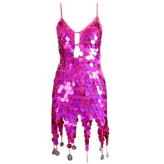 This exquisite sequin-decorated cami bodycon dress exudes sophisticated style and allure. The asymmetrical hem and playful tassels are crafted with delicate craftsmanship, creating a unique look that is perfect for a night out. The hot pink hue is utterly striking, making this mini dress a truly luxurious wardrobe choice. Fit Type: Slim Fit Fabric: High Stretch Material: Polyester Cami Bodycon Dress, Festival Clothes, Deep V Dress, Night Club Dress, Rave Party, Dress Party Night, Sequin Decor, Tassel Dress, Fish Scales