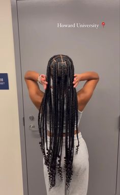 Large Plaits Braids, Big Box Braids With Curls At The End, Large Knotless Box Braids With Curly Pieces, Knotless Coi Leray Braids, 48 Inch Knotless Braids, Xl Large Knotless Box Braids, Large Braids With Curls At The End, Big Knotless Box Braids With Curls At The End, Large Knot Less Braids With Curls