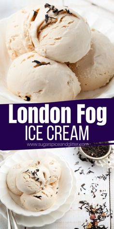 london fog ice cream on a white plate