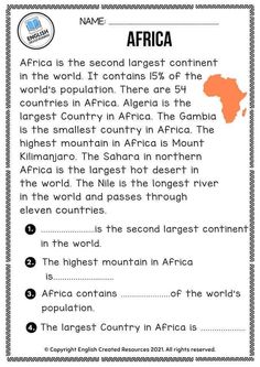 an african country is shown with the words africa on it