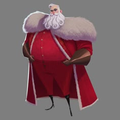 an animated man dressed as santa claus