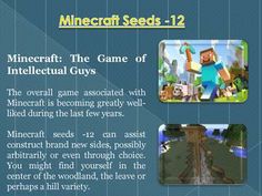 the game is called minecraft seeds, and it's about to be released