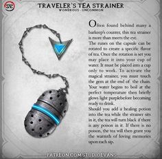 an advertisement for travel's tea strainer, with the caption below it