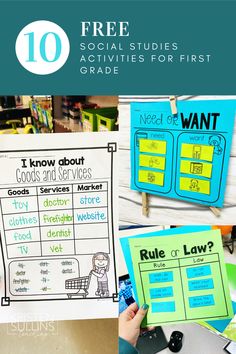 the 10 free social studies activities for first grade students