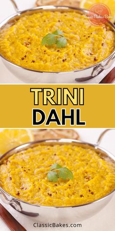 this is an image of a recipe for trini dahl