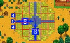 an image of a game with numbers and symbols on the map, as well as animals