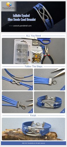 the instructions for how to make a leather bracelet with metal clasps and pliers