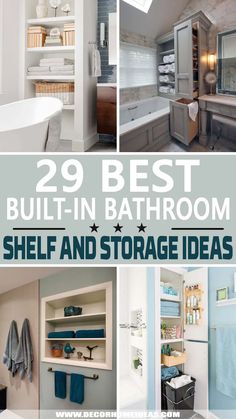 the best built in bathroom shelf and storage ideas