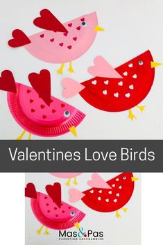 valentine's love birds made out of paper plates