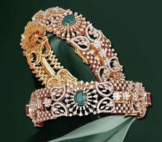 Diamond Bracelets Wedding, Emerald Bangles, Mango Design, Bangle Diamond, Designer Bangles, Gold Bangles Indian, Stone Bangles, Diamond Bangles, Diamond Bracelet Design