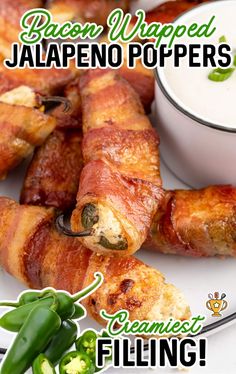 bacon wrapped jalapeno poppers with dipping sauce