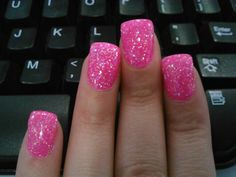 My hot pink glittery nails;D Hot Pink Sparkly Nails, Hot Pink Glitter Nails, Pink Sparkly Nails, Pink Glitter Nails, Glittery Nails, Pink Sparkly, Sparkly Nails, Nail Paint, Pink Glitter