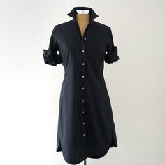 Black Everyday Shirt Dress – Shirtini Black Shirt Dress Outfit Classy, Formal Collared Shirt Dress With Placket, Elegant Shirt Dress With Roll-up Sleeves For Daywear, Classic Collared Shirt Dress With Button Cuffs, Classic Formal Shirt Dress With Covered Buttons, Classic Formal Shirt Dress With Button Cuffs, Classic Shirt Dress With Rolled Sleeves For Daywear, Office Shirt Dress With Button Cuffs, Elegant Dress With Roll-up Sleeves