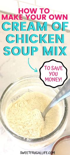 how to make your own cream of chicken soup mix in a glass bowl with spoon