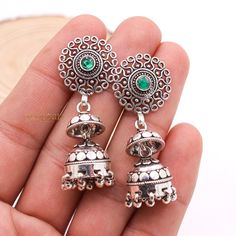 Indian Traditional Jewelry, Chandelier Silver Earring, Women Dangle Earring, 925 Sterling Silver Jhumka Earring, Handmade Jewelry Gifts ✦ ✦ METAL DETAILS✦ ✦  ✦ Metal : 925 Sterling Silver ✦ Earring Size : 51X20 mm  ✦ Total Weight : 21.02 Gram  ✦ Earring Box : Yes ✦ CUSTOMISATION DETAILS✦ We can customize any piece of fine jewelry. You can simply message us on Etsy or drop a text at +91-7357229656 (WhatsApp/I Message) to let us know about all the customization you want. Customization can include : ✦ Metal Type: 9K Gold, 10K Gold, 14K Gold, 18K Gold, 22K Gold, 925 Sterling Silver (All designs) ✦ Any Other Request: Your dream it appears can make it! Let us know about any request you have and we will get it done for you! ✦ Have your own custom design? Send us a message and we will make it for Sterling Silver Chandelier Earrings With Latkans As Gift, Green Dangle Jhumkas For Gift, Sterling Silver Danglers With Latkans As A Gift, Sterling Silver Danglers With Latkans For Gifts, Silver Fusion Danglers For Anniversary, Fusion Style Sterling Silver Jhumka Earrings, Sterling Silver Dangle Jhumkas With Latkans, Silver Jewelry With Latkans For Anniversary, Silver Latkan Jewelry For Anniversary