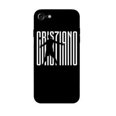 a black phone case with the words cristianoo on it