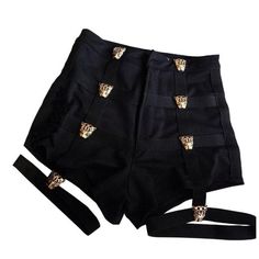 Details: Look confident and fierce AF in our Leopard Button High Waisted Shorts featuring a black strapped garter and metal button embellishment on front of these sikk shorts High Waist Bottoms With Built-in Shorts For Club, Edgy High-waist Bottoms With Belt, Edgy High-waist Belted Bottoms, Edgy High-waisted Shorts With Belt Loops, Black Bottoms With Belt For Summer, Party High-waisted Shorts With Belt Loops, Punk Black Bottoms With Belt, Black Punk Bottoms With Belt, High-waisted Shorts With Belt Loops For Party