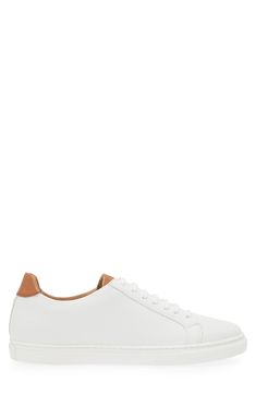 A crisp leather upper refines this dapper lace-up sneaker resting on a springy rubber cupsole for a seamless fusion of luxury and comfort. Leather upper/synthetic lining/rubber sole
 Made in Italy Classic High-top Sneakers With White Sole And Laces, Classic High-top Sneakers With Laces, Classic Lace-up Sneakers With Contrast Sole, Casual White Platform Sneakers With Leather Sole, Classic High-top Lace-up Sneakers In Synthetic, Classic High-top Lace-up Sneakers, Custom Leather Sneakers With Rubber Sole For Spring, Classic Lace-up High-top Sneakers, Classic High-top Synthetic Sneakers With Laces