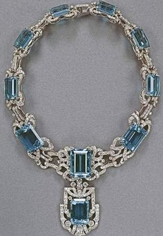 Platinum Necklace, Aquamarine Necklace, Royal Jewels, Royal Jewelry, A Necklace