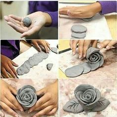 how to make a flower out of clay and stone for the decoration of your home