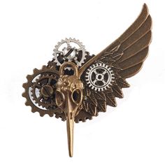 PRICES MAY VARY. Wear the Brooch pins on your Suits, professional suits, coats, shirts, wool coats, windbreakers，t-shirt, sweater, hat, collar to for express elegant . Steampunk Brooch fit for halloween ,gay party,dance props,Steampunk features such as Punk Plague Bird , metal leaf , mechanical metal gear ,Wing,etc. Preventing oxidation and color fading, anti-rust for long for time storage,advanced polishing and dribblings technology providing a very smooth , easy and comfortable to wear. Charac Gothic Brooch, Suit Brooch, Women Steampunk, Dance Props, Suit Pin, Steampunk Gears, Badge Pin, Party Dance, Estilo Punk