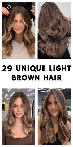 Light brown hair is the perfect balance between blonde and brunette. With 29 trendy shades and styles to choose from, you'll find the ideal light brown hue that brings out your natural beauty. These versatile shades can be tailored to fit your personal style. Beautiful Light Brown Hair, Soft Caramel Highlights, Light Brown Bob, Light Brown Hair Shades, Blonde And Brunette, Brown Hair Shades, Trendy Shades, Warm Skin Tone