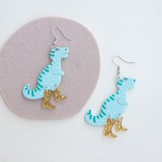 Shiny Boots, Cute Products, Blue Dinosaur, Dinosaur Earrings, Glitter Boots, Cartoon Dinosaur, Christmas Gift Jewelry, Glam Rock, Acrylic Earrings