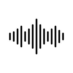 the sound wave is black and white on a white background, it appears to be an equalizer